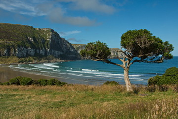 Purakaunui Bay in Otago on South Island of New Zealand