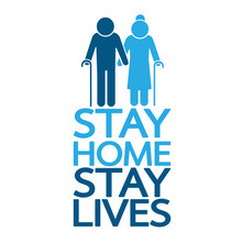 Stay Home Save Lives  Quote Vector Illustration Coronavirus Covid-19 Awareness