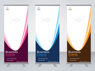 Wall Mural - business banner roll up set,standee banner template,modern banner.