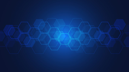 Wall Mural - hexagons pattern. geometric abstract background with simple hexagonal elements. medical, technology 