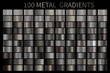 Metal gradient color set. Vector metallic chrome texture surface background template for screen