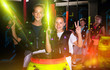 © JackF - Girl and boy with laser pistols in laser tag labyrinth
