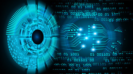 blue eye cyber circuit future technology concept background