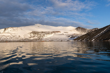 Wall Mural - Pendulum Cove landscape on Deception Island in Antarctica