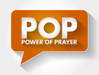 Wall Mural - POP - Power Of Prayer acronym message bubble, concept background