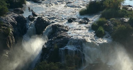 Wall Mural - Epupa Falls on River Kunene in Northern Namibia. Africa wilderness. Beautiful landscape.