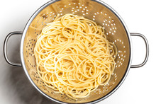 Spaghetti Pasta In A Colander