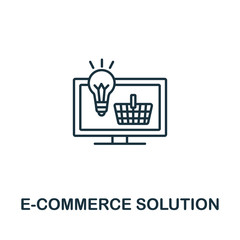 E-Commerce Solution icon from seo collection. Simple line E-Commerce Solution icon for templates, web design and infographics
