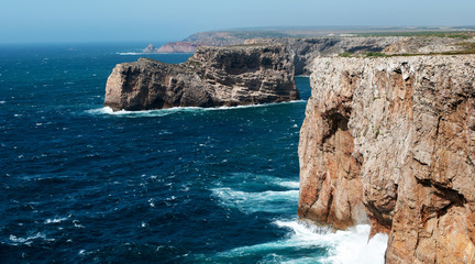 Wall Mural - the wind blows in Cabo de Sao Vicente in Portugal