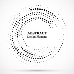 Wall Mural - Abstract dotted halftone modern pattern background.Black decorative design halftone round circle elements isolated on white.Circular abstract vector background consisting of dots.