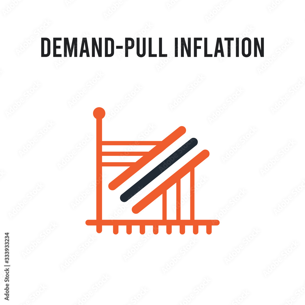 Demand-pull inflation vector icon on white background. Red and black colored Demand-pull inflation icon. Simple element illustration sign symbol EPS