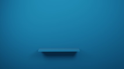 Wall Mural - blue table in studio or showroom for present product, 3d rendering