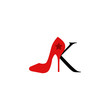 © trio - logo letter k with high heels vector design
