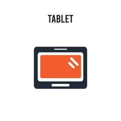 Tablet vector icon on white background. Red and black colored Tablet icon. Simple element illustration sign symbol EPS