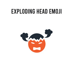 Poster - Exploding Head emoji vector icon on white background. Red and black colored Exploding Head emoji icon. Simple element illustration sign symbol EPS