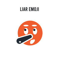 Sticker - Liar emoji vector icon on white background. Red and black colored Liar emoji icon. Simple element illustration sign symbol EPS