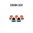 Cinema seat vector icon on white background. Red and black colored Cinema seat icon. Simple element illustration sign symbol EPS