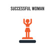 © t-vector-icons - Successful woman vector icon on white background. Red and black colored Successful woman icon. Simple element illustration sign symbol EPS