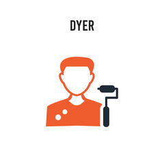 Dyer vector icon on white background. Red and black colored Dyer icon. Simple element illustration sign symbol EPS