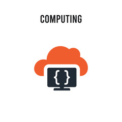 Wall Mural - computing vector icon on white background. red and black colored computing icon. simple element illu