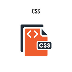 Wall Mural - css vector icon on white background. red and black colored css icon. simple element illustration sig