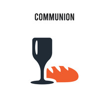 Communion Vector Icon On White Background. Red And Black Colored Communion Icon. Simple Element Illustration Sign Symbol EPS