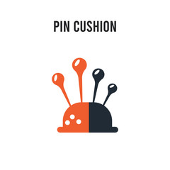 Wall Mural - Pin cushion vector icon on white background. Red and black colored Pin cushion icon. Simple element illustration sign symbol EPS