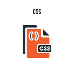 Wall Mural - css vector icon on white background. red and black colored css icon. simple element illustration sig