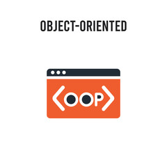 Wall Mural - object-oriented programming vector icon on white background. red and black colored object-oriented p