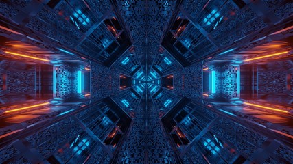 Wall Mural - futuristic background with abstract purple and blue laser lights - great for a digital background