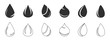 © Daria - Vector drop black and white icons isolated with white and black lines