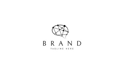 Wall Mural - vector logo on which an abstract image of the letter of the brain.