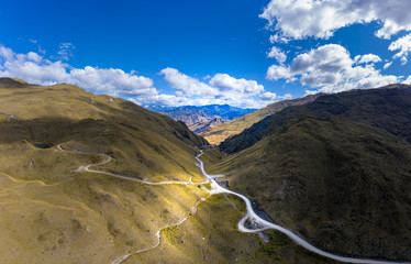 Skippers road cut into the rock of Skippers Canyon 70MP panorama