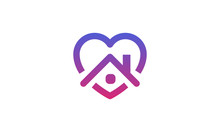 Stay Home Heart Sticker Icon For Quarantine Company Coronavirus Covid