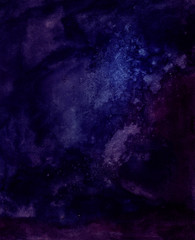 Wall Mural - cosmic watercolor illustration. colorful space background with stars