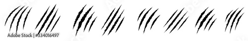 Fotografía animal Claw scratches mark set