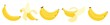 Cartoon bananas. Peel banana,  isolated on white background,  banana icon vector illustration set