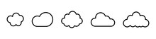 Cloud Line Vector Icon. Set Of Cloud Line Isolated Signs Or Icon. Abstract Shape. Linear Graphic. Cloud Outline Set.