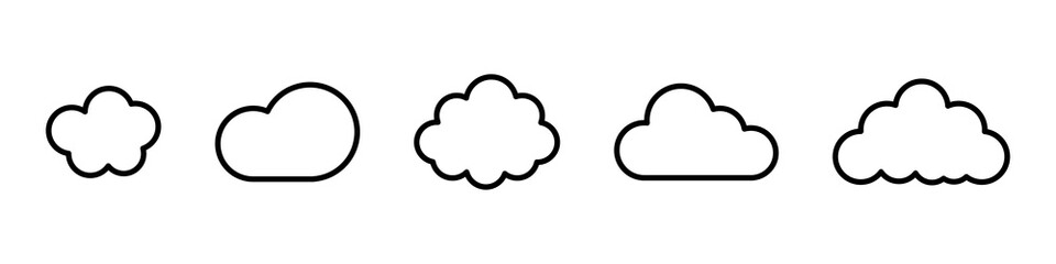 cloud line vector icon. set of cloud line isolated signs or icon. abstract shape. linear graphic. cl