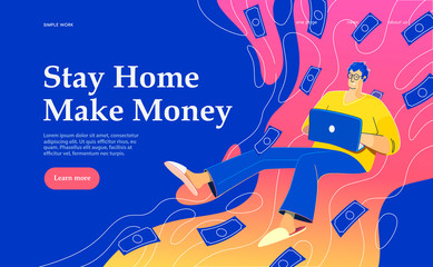 A freelancer working at home.