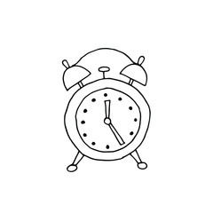 Clock, watches hand drawn icon. Stock vector hand drawn illustration, isolated on white background. Simple outline doodle design.