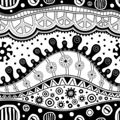 Wall Mural - African hand-drawn seamless ethno pattern, tribal background. It can be used for wallpaper, web page and others.  Vector illustration.