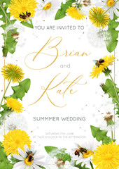 Wall Mural - Dandelions Wedding Vertical Poster