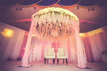 Indian wedding interiors, decorations and mandap