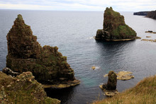 Duncansby (Scotland), UK - August 03, 2018: The Duncansby Stacks, Duncansby Head, Scotland, Highlands, United Kingdom