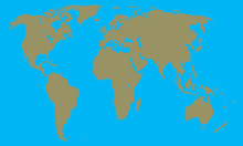 World Map With Continents And Islands Vector Illustration