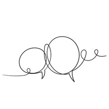 Hand Drawn Bubble Speech Illustration With One Single Line Style