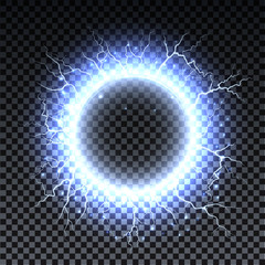 Wall Mural - lightning strikes and sparks, electrical energy on transparent background. lightning flash and spark