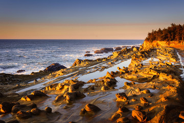 Wall Mural - Sunset evening at Shore Acres Winchester Oregon Coast