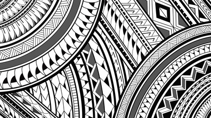8k maori polynesian pattern design illustrations on a white background.